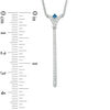 Vera Wang Love Collection 0.18 CT. T.W. Diamond and Princess-Cut Blue Sapphire "V" Drop Necklace in Sterling Silver