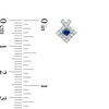 Vera Wang Love Collection Princess-Cut Blue Sapphire 0.23 CT. T.W. Diamond Frame Stud Earrings in Sterling Silver