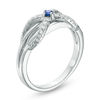 Thumbnail Image 2 of Vera Wang Love Collection 0.15 CT. T.W. Diamond and Blue Sapphire Infinity Ring in Sterling Silver