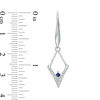 Thumbnail Image 2 of Vera Wang Love Collection 0.15 CT. T.W. Diamond and Blue Sapphire Chevron Drop Earrings in Sterling Silver