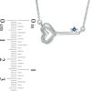 Thumbnail Image 2 of Vera Wang Love Collection 0.05 CT. T.W. Diamond and Blue Sapphire Heart-Top Key Necklace in Sterling Silver - 19"