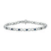 Thumbnail Image 1 of Vera Wang Love Collection 0.58 CT. T.W. Diamond and Blue Sapphire Infinity Bracelet in Sterling Silver - 7.5"