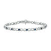Thumbnail Image 2 of Vera Wang Love Collection 0.58 CT. T.W. Diamond and Blue Sapphire Infinity Bracelet in Sterling Silver - 7.5"