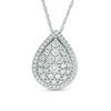 0.45 CT. T.W. Pear-Shaped Multi-Diamond Frame Pendant in 10K White Gold