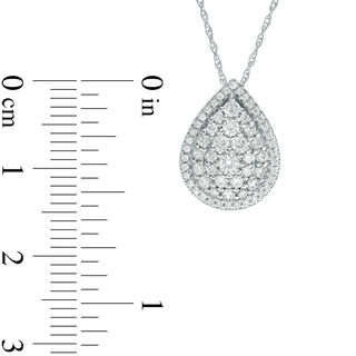 0.45 CT. T.W. Pear-Shaped Multi-Diamond Frame Pendant in 10K White Gold