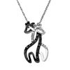 Thumbnail Image 0 of 0.09 CT. T.W. Enhanced Black and White Diamond Accent Double Giraffe Pendant in 10K White Gold