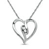 Thumbnail Image 0 of Diamond Accent Duo Heart Pendant in 10K White Gold