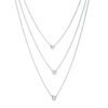 Thumbnail Image 0 of Diamond Accent Three Stone Multi-Strand Necklace in Sterling Silver - 22"
