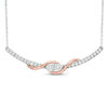 Ever Us™ 1.00 CT. T.W. Two-Stone Diamond Swirl Necklace in 14K Two-Tone Gold - 17"