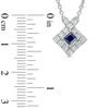 Vera Wang Love Collection Blue Sapphire and 0.23 CT. T.W. Diamond Frame Necklace in Sterling Silver - 19"