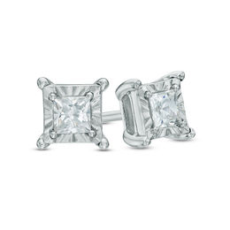 0.25 CT. T.W. Princess-Cut Diamond Solitaire Stud Earrings in 10K White Gold