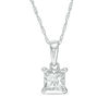 0.25 CT. Princess-Cut Diamond Solitaire Pendant in 10K White Gold