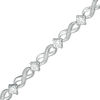 Thumbnail Image 1 of Lab-Created White Sapphire and 0.15 CT. T.W. Diamond Infinity Bracelet in Sterling Silver - 7.25&quot;