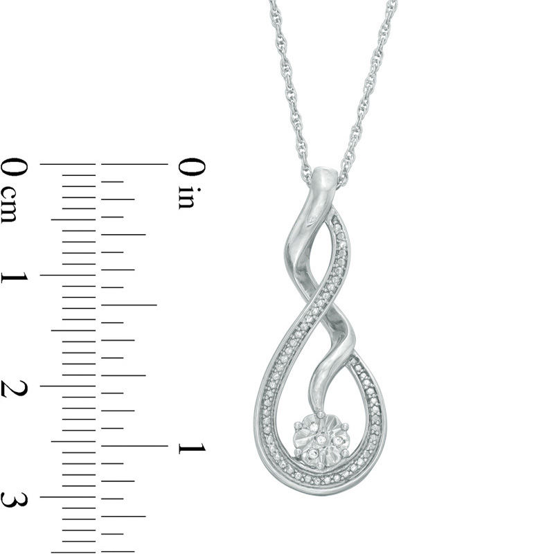 Diamond Accent Twist Pendant in Sterling Silver