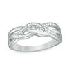 Thumbnail Image 1 of Diamond Accent Braid Ring in Sterling Silver