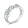 Thumbnail Image 1 of Diamond Accent Braid Ring in Sterling Silver