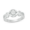 Thumbnail Image 0 of Diamond Accent Twist Frame Split Shank Ring in Sterling Silver