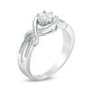 Thumbnail Image 1 of Diamond Accent Twist Frame Split Shank Ring in Sterling Silver