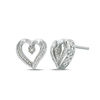 Diamond Accent Heart Stud Earrings in Sterling Silver