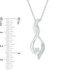 Diamond Accent Twist Flame Pendant in Sterling Silver