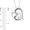 Thumbnail Image 1 of Enhanced Black and White Diamond Accent Double Heart Pendant in Sterling Silver