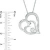 Diamond Accent Double Heart Pendant in Sterling Silver