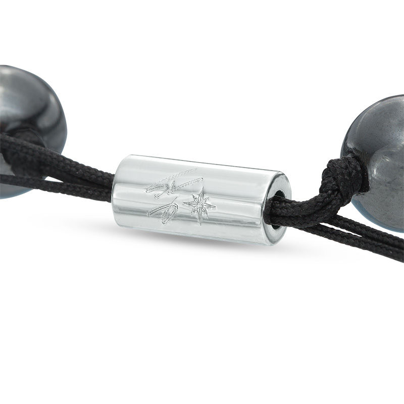 10.0mm Hematite Bolo Bracelet in Sterling Silver - 8.25"