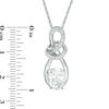 Thumbnail Image 1 of Oval Lab-Created White Sapphire and Diamond Accent Looping Infinity Pendant and Drop Earrings Set in Sterling Silver