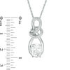 Oval Lab-Created White Sapphire and Diamond Accent Looping Infinity Pendant and Drop Earrings Set in Sterling Silver