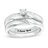Thumbnail Image 0 of Diamond Accent Slant Bridal Set in Sterling Silver (1 Line)