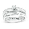 Thumbnail Image 1 of Diamond Accent Slant Bridal Set in Sterling Silver (1 Line)
