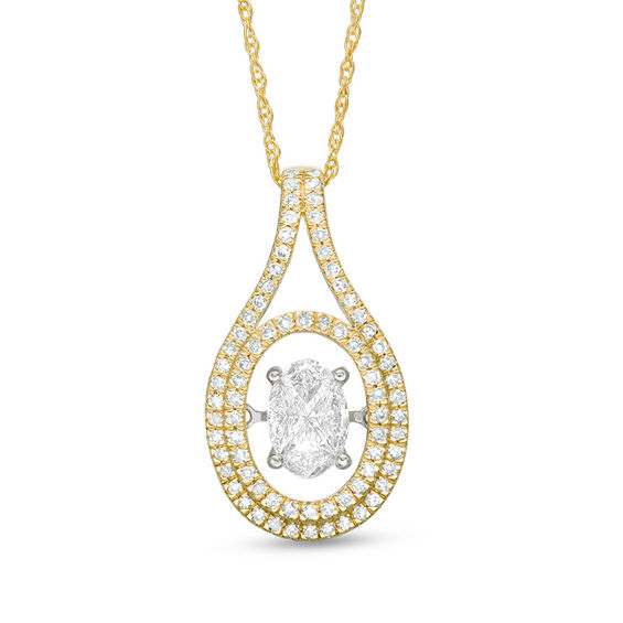 Unstoppable Love™ 0.50 CT. T.W. Composite Diamond Split Oval Frame Pendant in 14K Two-Tone Gold