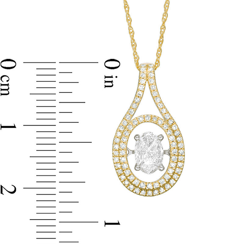 Unstoppable Love™ 0.50 CT. T.W. Composite Diamond Split Oval Frame Pendant in 14K Two-Tone Gold