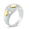 Thumbnail Image 1 of Men's 0.30 CT. T.W. Diamond Maple Leaf Ring in 10K Two-Toned Gold
