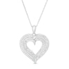 Thumbnail Image 0 of 0.45 CT. T.W. Baguette and Round Diamond Heart Pendant in 10K White Gold