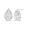 Thumbnail Image 1 of 0.95 CT. T.W. Pear-Shaped Multi-Diamond Frame Stud Earrings in 10K White Gold