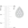Thumbnail Image 2 of 0.95 CT. T.W. Pear-Shaped Multi-Diamond Frame Stud Earrings in 10K White Gold