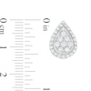 Thumbnail Image 3 of 0.95 CT. T.W. Pear-Shaped Multi-Diamond Frame Stud Earrings in 10K White Gold