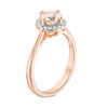 Thumbnail Image 2 of 6.0mm Morganite and Diamond Accent Frame Ring in Sterling Silver and Rose Rhodium
