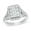 Thumbnail Image 0 of Vera Wang Love Collection 1.45 CT. T.W. Composite Diamond Rectangle Frame Engagement Ring in 14K White Gold