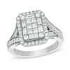 Thumbnail Image 1 of Vera Wang Love Collection 1.45 CT. T.W. Composite Diamond Rectangle Frame Engagement Ring in 14K White Gold