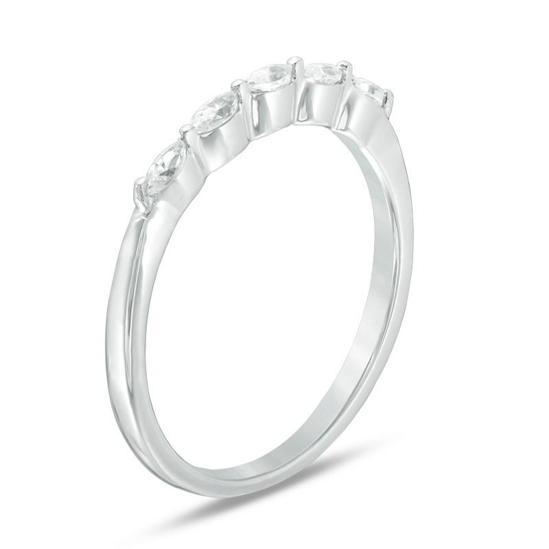 Main Image 2 of 0.23 CT. T.W. Marquise Diamond Anniversary Band in 10K White Gold