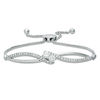 Thumbnail Image 0 of Ever Us™ 0.75 CT. T.W. Two-Stone Diamond Bypass Bolo Bracelet in 14K White Gold - 9.5"