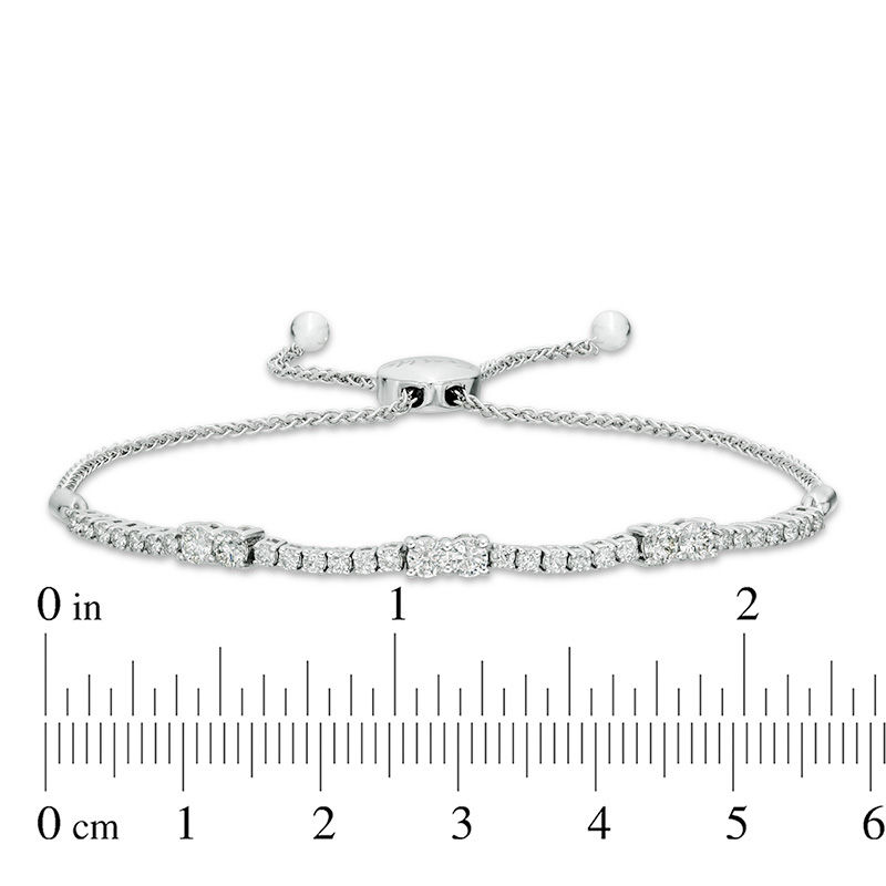 Ever Us™ 1.00 CT. T.W. Two-Stone Diamond Station Bolo Bracelet - 9.0"