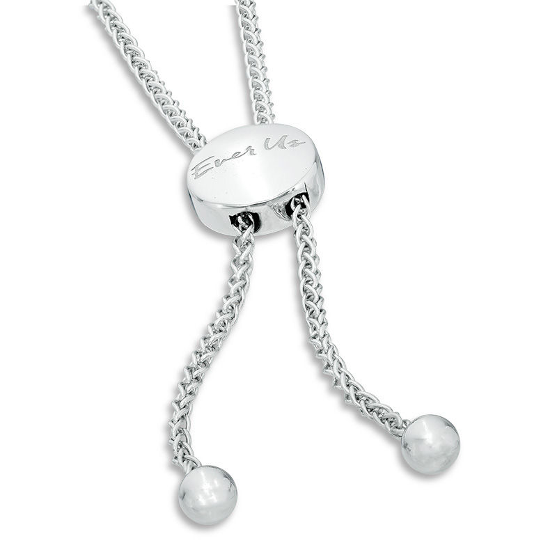 Main Image 2 of Ever Us™ 0.33 CT. T.W. Two-Stone Diamond Bypass Bolo Bracelet in 14K White Gold - 9.5"