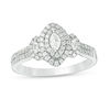 Thumbnail Image 0 of 0.45 CT. T.W. Marquise Diamond Past Present Future® Frame Engagement Ring in 10K White Gold