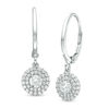 Thumbnail Image 1 of 0.75 CT. T.W. Certified Canadian Diamond Double Frame Drop Earrings in 14K White Gold (I/I2)