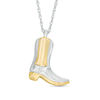 Thumbnail Image 0 of Cowboy Boot Pendant in Sterling Silver and 14K Gold Plate