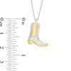 Thumbnail Image 2 of Cowboy Boot Pendant in Sterling Silver and 14K Gold Plate
