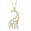 Thumbnail Image 1 of 0.10 CT. T.W. Diamond Giraffe Pendant in 10K Gold - 17"